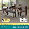 wooden dining table set Singapore – Zoro solid wood bench set