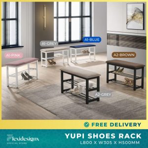 shoe storage bench Singapore – YUPI velvet seat metal frame