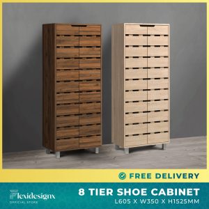 Yumi 2 Doors 8 Tier Tall Shoe Rack Singapore