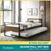 pull out bed Singapore – HILSON metal trundle bed Flexidesignx