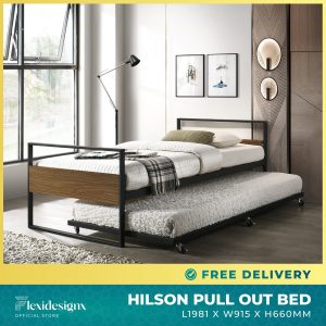pull out bed Singapore – HILSON metal trundle bed Flexidesignx