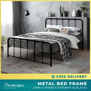 DUMEE metal bed single queen – white color