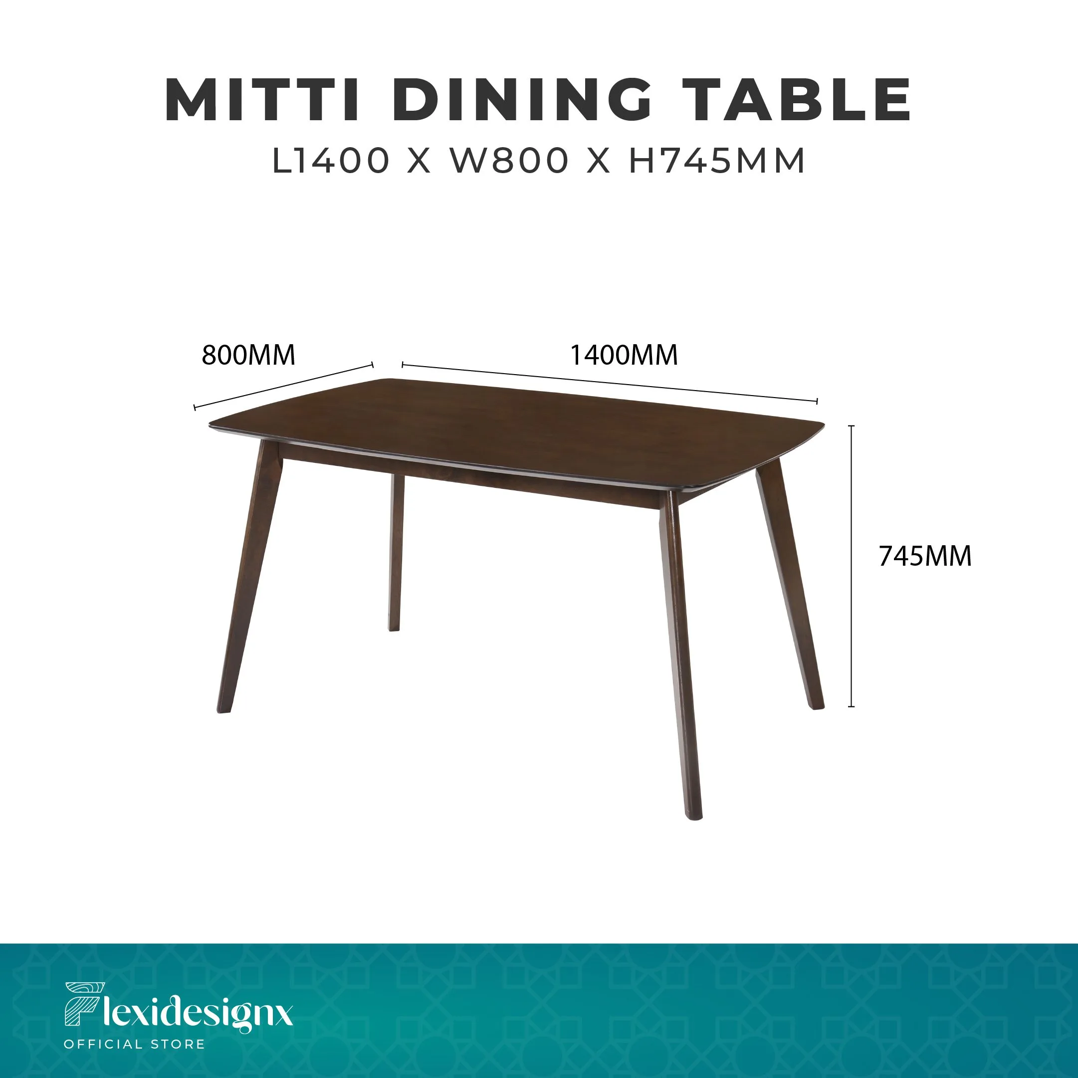 Texas Solid Wood Dining Set Singapore - 4 to 6 Seater
