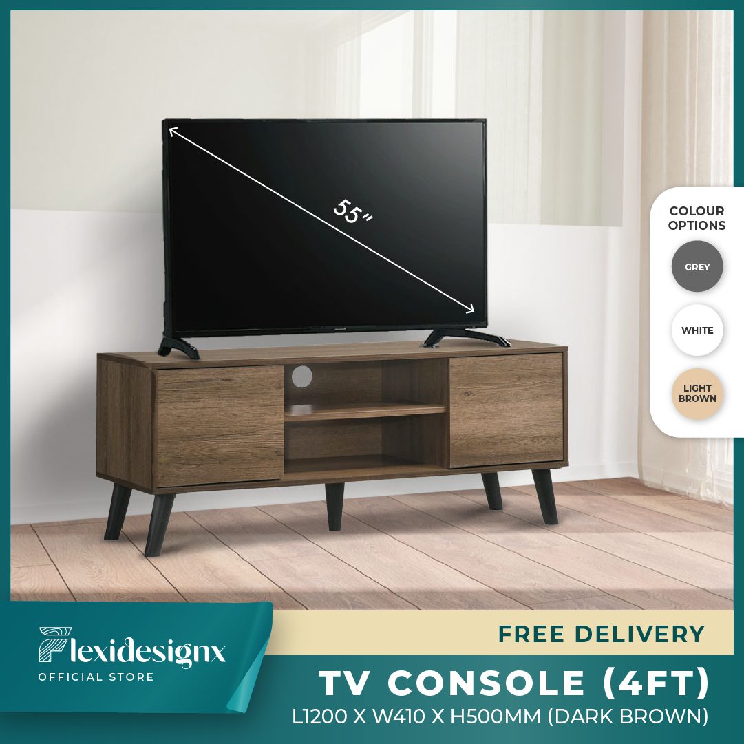 Keppel TV Console 4FT - Dark Brown Finish