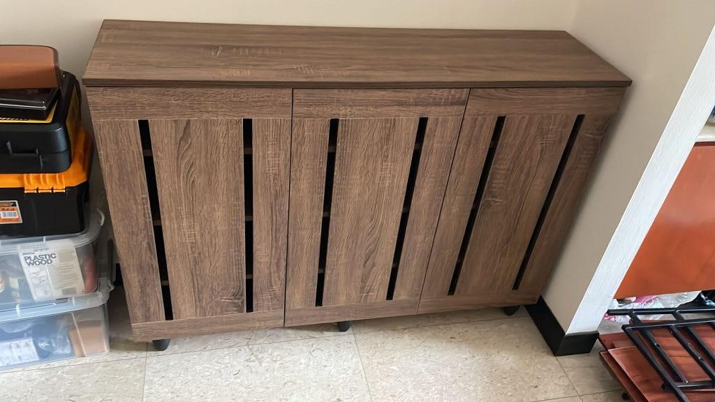 3 Door Shoe Cabinet Singapore – Merlot Walnut – Flexidesignx