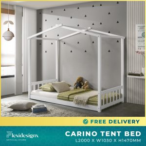 kids tent bed Singapore – CARINO wooden Montessori bed frame Flexidesignx