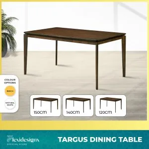 Wood Dining Table Singapore – Targus Solid Wood 4/6 Seater Dining Table