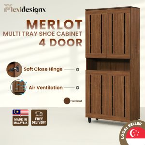 MERLOT 4 Door Shoe Cabinet