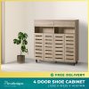 4 door shoe cabinet Singapore – Dota model in natural white finish