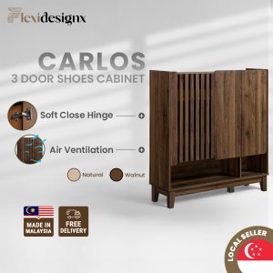 CARLOS 3 Door Shoe Cabinet