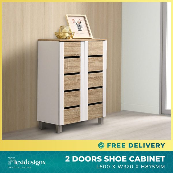 Compact Shoe Rack Singapore – Ginny 2 Door Cabinet