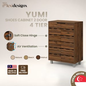YUMI 2 Door 4 Tier Shoe Cabinet