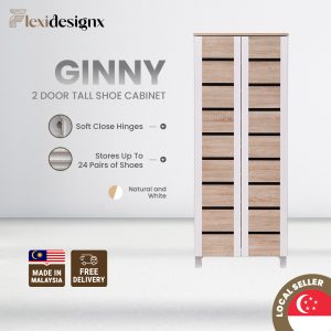 GINNY 2 Doors 8 Tier Shoe Cabinet