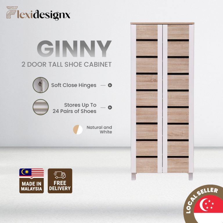 GINNY 2 Doors 8 Tier Shoe Cabinet
