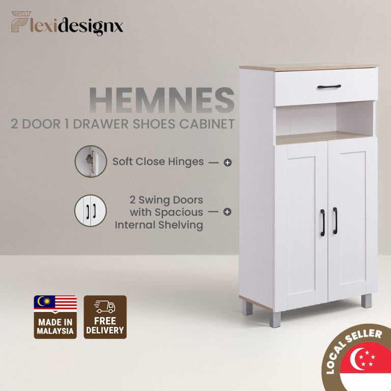 HEMNES 2 Door & 1 Drawer Shoe Cabinet