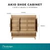 Rattan Shoe Cabinet Singapore – AKIO 3 Door with Shelf – Flexidesignx
