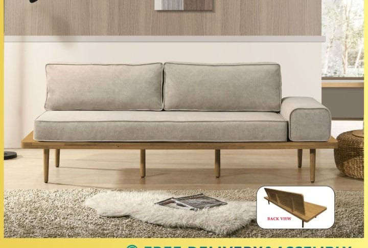 DAIKI Modern Sofa Bed – Walnut Finish – Flexidesignx Singapore