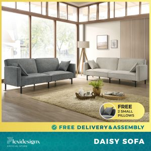 Daisy Sofa Bed in Beige with Anti-Dirt Fabric