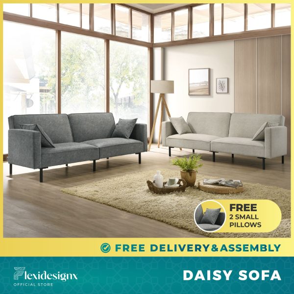 sofa bed Singapore – Daisy 3 seater in grey with adjustable recliner