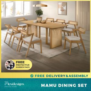 MAMU Dining Set with Rattan Chairs and Table