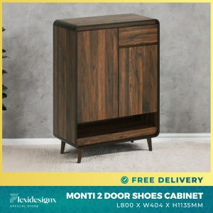 MONTI 2 Door Shoe Cabinet in Walnut Color