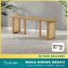 Modern Rattan Design Bench in Solid Wood