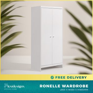 Ronelle Wardrobe White 2-Door Compact Design