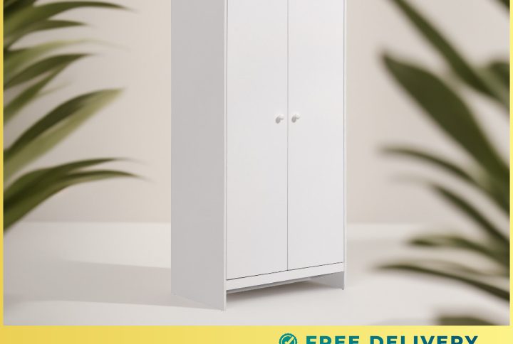 Ronelle Wardrobe White 2-Door Compact Design