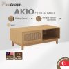 AKIO Muji Coffee Table with Rattan Sliding Door – Flexidesignx