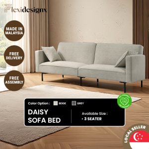 sofa bed Singapore – Daisy 3 seater in grey with adjustable recliner