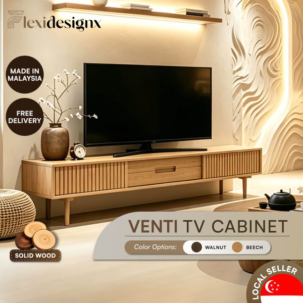 VENTI Solid Wood TV Cabinet Singapore